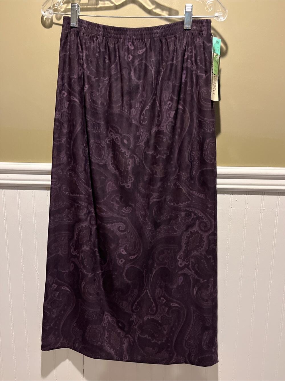 Vintage Joanna Purple Paisley Maxi Skirt NWT Size Small Modest Cottagecore